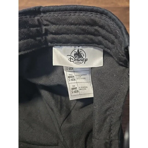 Disney Parks WALT DISNEY WORLD BASE BALL HAT Black Gold Cap Metallic Snap Back - Picture 4 of 4